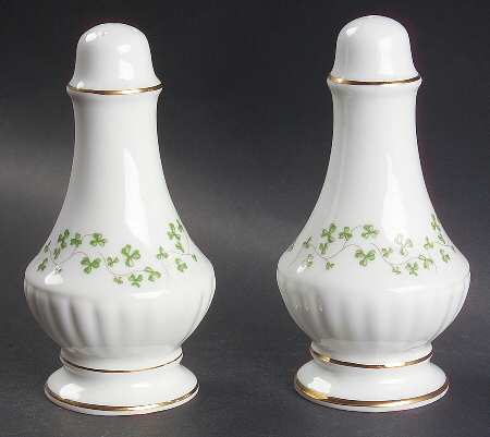 Trellis Shamrock (Ribbed, Fluted) Salt & Pepper Set