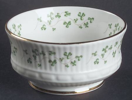 Trellis Shamrock (Ribbed, Fluted) Mini Open Sugar Bowl