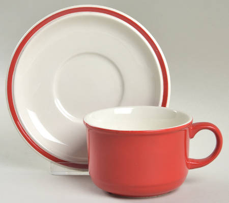 Bold Flat Cup & Saucer Set