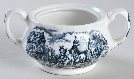 Coaching Taverns Teal Green Mini Sugar Bowl No Lid