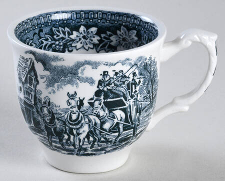 Coaching Taverns Teal Green Flat Demitasse Cup