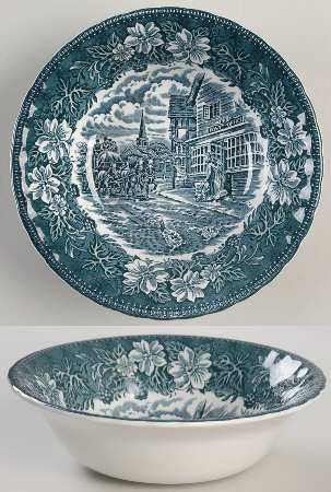 Coaching Taverns Teal Green Coupe Cereal Bowl
