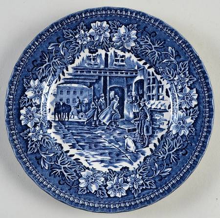 Coaching Taverns Blue Dessert/Pie Plate