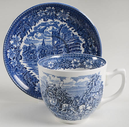 Coaching Taverns Blue Jumbo Cup & Saucer Set