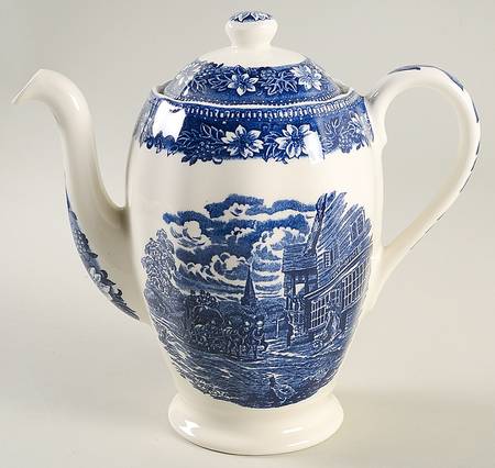 Coaching Taverns Blue Coffee Pot & Lid