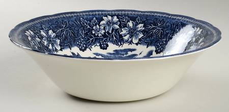 Coaching Taverns Blue 9" Round Vegetable Bowl