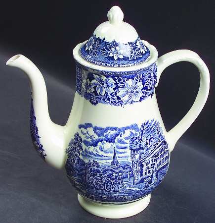 Coaching Taverns Blue Coffee Pot & Lid