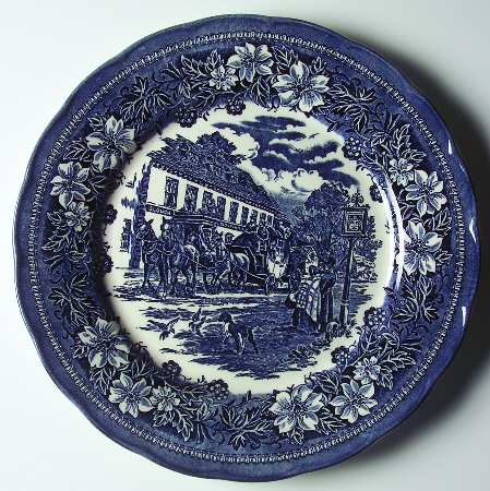Coaching Taverns Blue 12" Chop Plate (Round Platter)