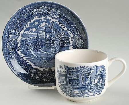 Coaching Taverns Blue Joke Cup & Saucer Set