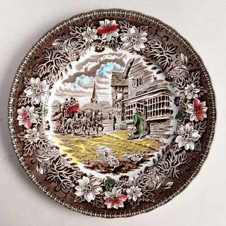 Coaching Taverns Brown Salad Plate
