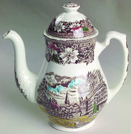 Coaching Taverns Brown Coffee Pot & Lid