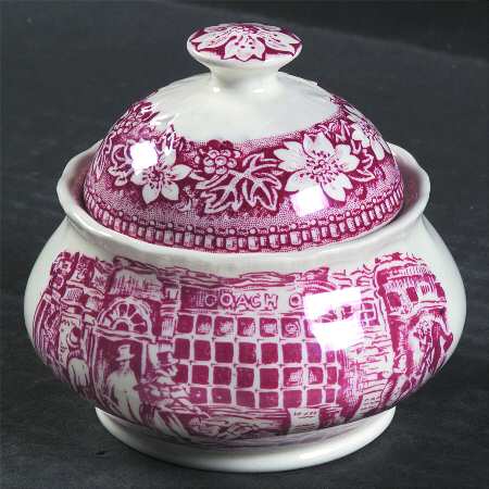 Coaching Taverns Pink Mini Sugar Bowl & Lid