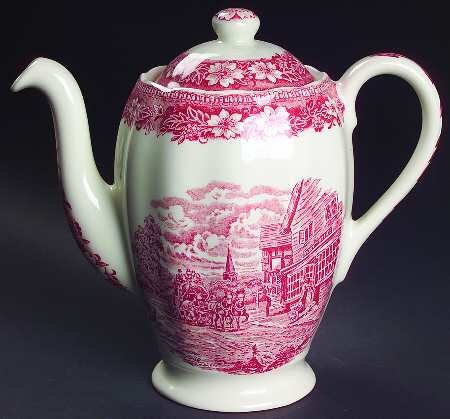 Coaching Taverns Pink Coffee Pot & Lid