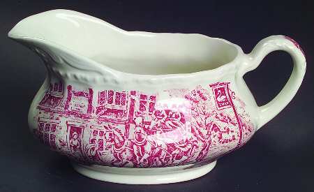 Coaching Taverns Pink Gravy Boat