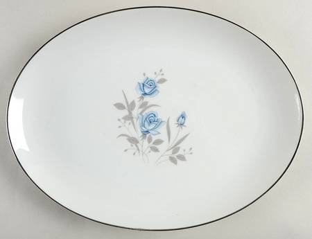 Blue Rose 12" Oval Serving Platter