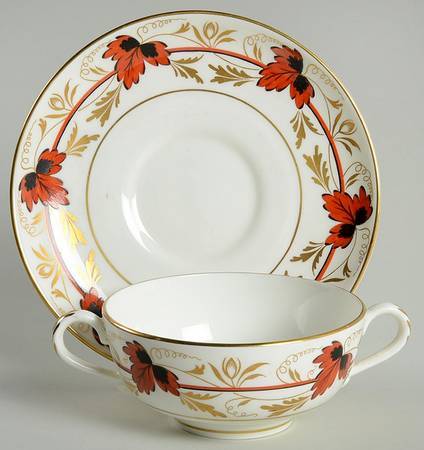 Albany Footed Cream Soup Bowl & Saucer Set