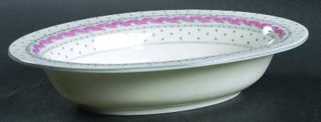 Alpine Pink 9" Oval Vegetable Bowl
