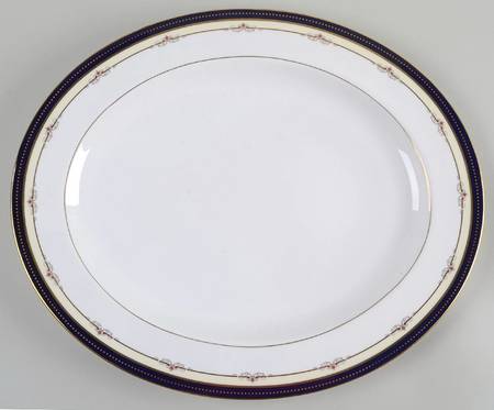 Ambassador Blue 15" Oval Serving Platter