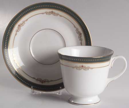 Ambassador Green Footed Cup & Saucer Set