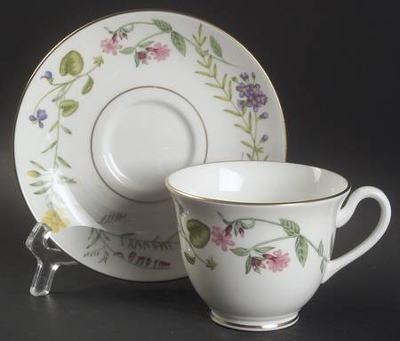 Arcadia Footed Cup & Saucer Set by Royal Worcester
