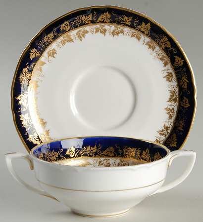 Arundel Blue (Scalloped) Flat Cream Soup Bowl & Saucer Set