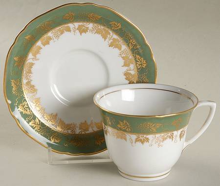 Arundel Green Flat Demitasse Cup & Saucer Set