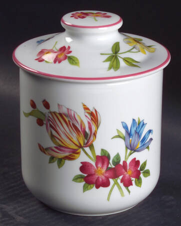 Ashford (Red Trim) Small Canister & Lid