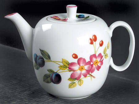 Ashford (Red Trim) Teapot & Lid