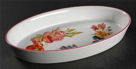 Ashford (Red Trim) 12'' Oval Baker
