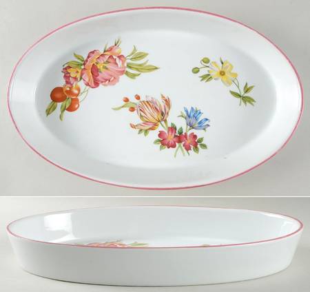 Ashford (Red Trim) 14" Oval Baker