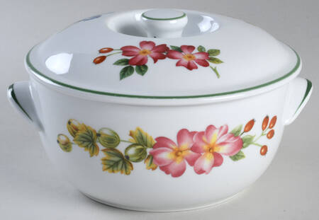 Ashford (Green Trim) 2.5 Pt Round Deep Covered Casserole