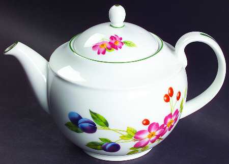 Ashford (Green Trim) Teapot & Lid