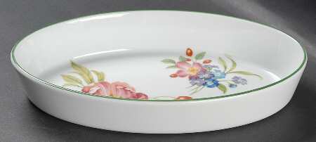 Ashford (Green Trim) 10" Oval Baker
