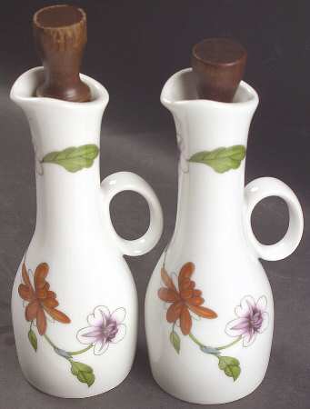 Astley (Oven To Table) Set of 2 Oil/Vinegar Cruets & Wood Stoppers
