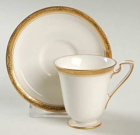 Athena Footed Demitasse Cup & Saucer Set