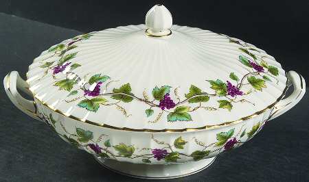 Bacchanal (Cream Background) Round Covered Vegetable