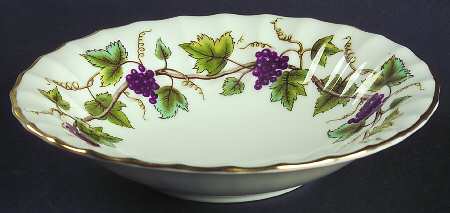 Bacchanal (Cream Background) Rim Fruit/Dessert (Sauce) Bowl