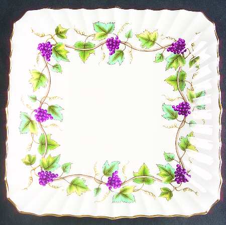 Bacchanal (Cream Background) 9" Square Cake Plate