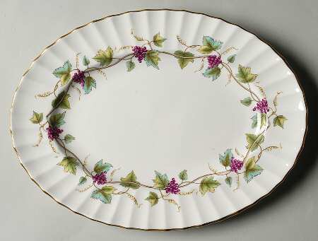 Bacchanal (Cream Background) 11" Oval Serving Platter