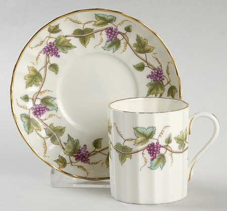 Bacchanal (Cream Background) Flat Demitasse Cup & Saucer Set