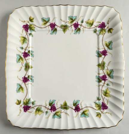 Bacchanal (Cream Background) 12" Square Cake Plate