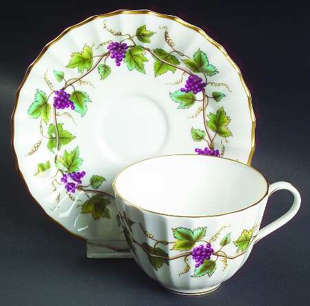 Bacchanal (White Background) Flat Cup & Saucer Set