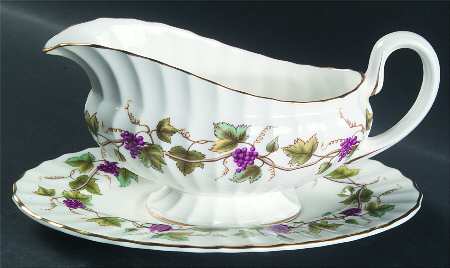 Bacchanal (White Background) Gravy Boat & Underplate