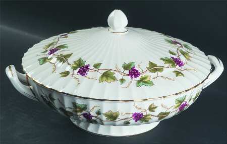 Bacchanal (White Background) Round Covered Vegetable