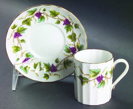 Bacchanal (White Background) Flat Demitasse Cup & Saucer Set