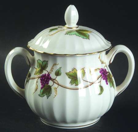 Bacchanal (White Background) Sugar Bowl & Lid