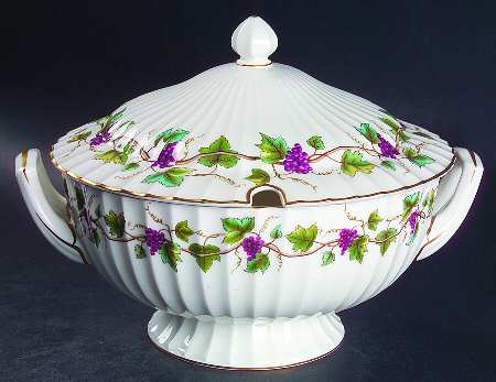 Bacchanal (White Background) Tureen &  Lid
