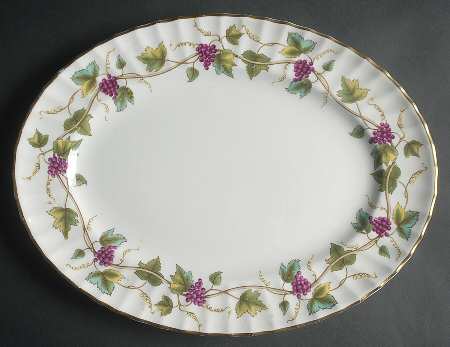 Bacchanal (White Background) 13" Oval Serving Platter