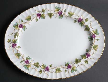 Bacchanal (White Background) 15" Oval Serving Platter