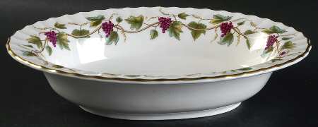 Bacchanal (White Background) 10" Oval Vegetable Bowl